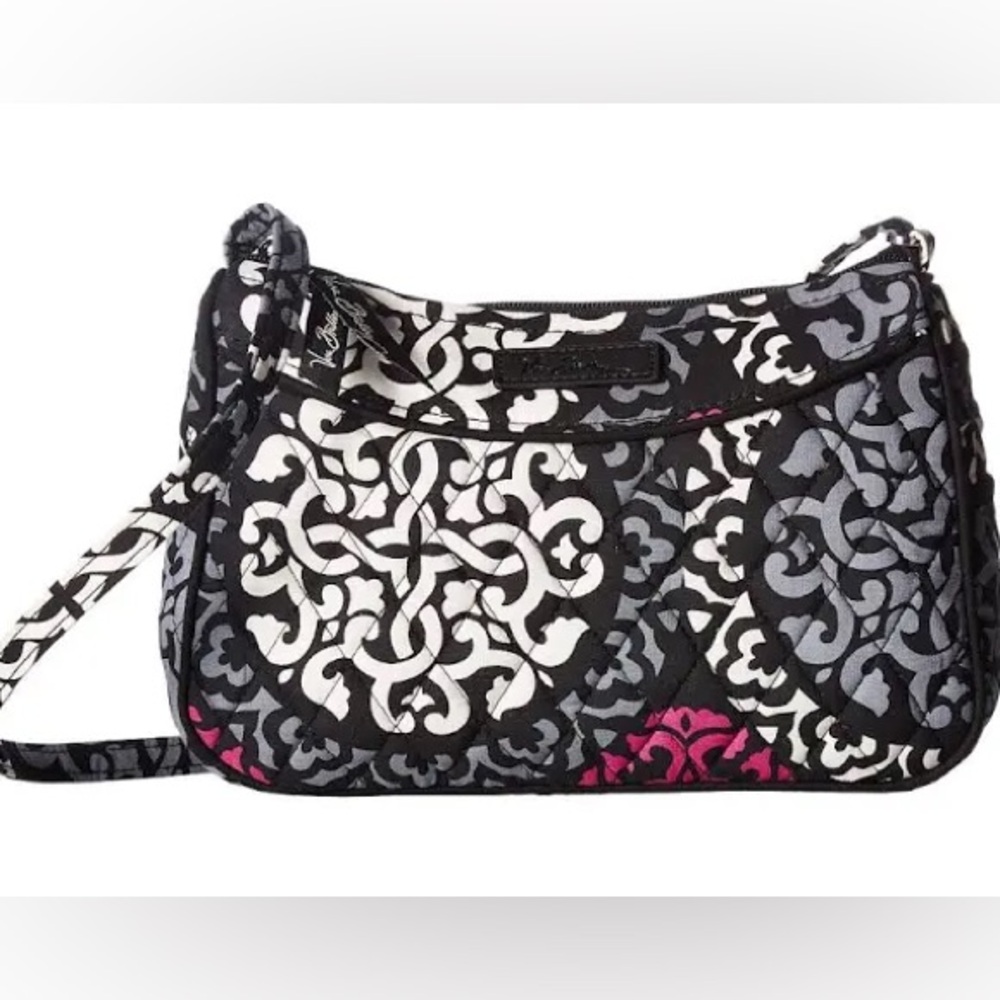 Vera Bradley Black and Pink Patterned Crossbody Women's Bag - Picture 2 of 16